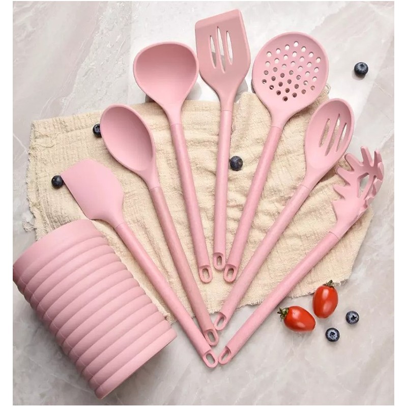 7pcs Silicone Kitchen Utensils Set cookware set gadget Heat Resistant Silicone Cooking Utensil Set图2