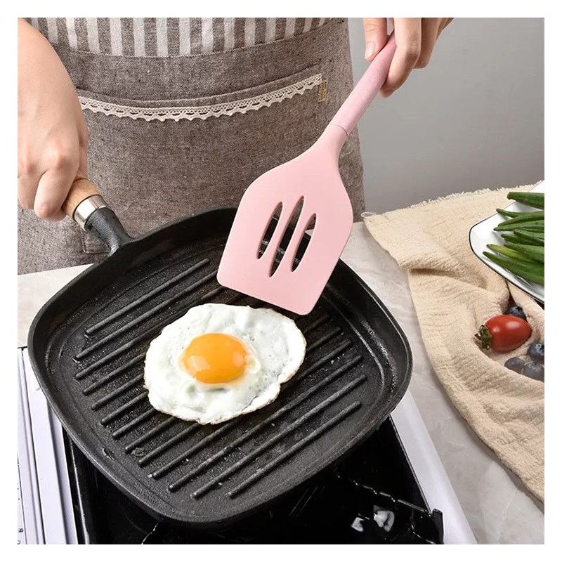 7pcs Silicone Kitchen Utensils Set cookware set gadget Heat Resistant Silicone Cooking Utensil Set图4