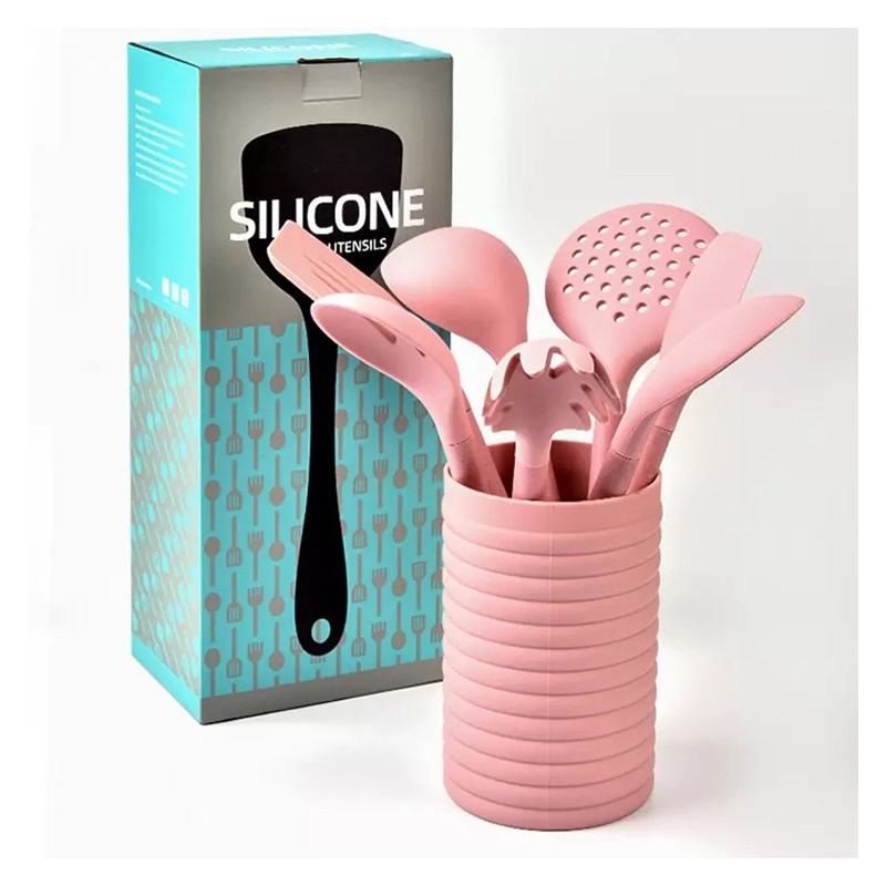 7pcs Silicone Kitchen Utensils Set cookware set gadget Heat Resistant Silicone Cooking Utensil Set图6