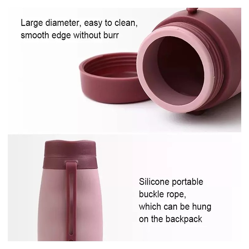 Portable Silicone Outdoor Drink Bottle Collapsible Retractable Folding Running Travel Sport Water Bo图5