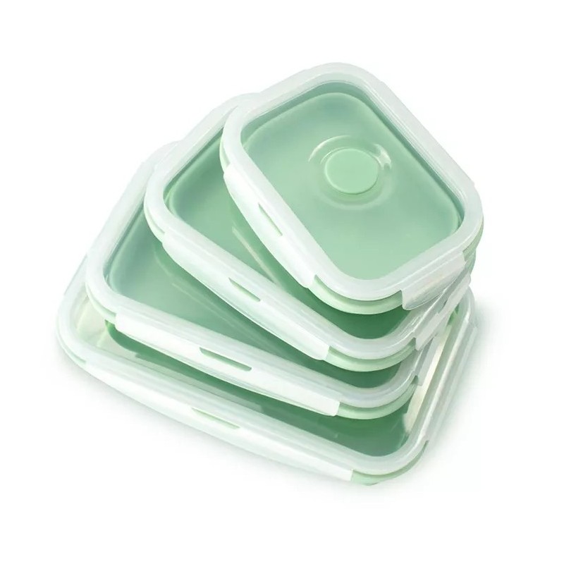 Foldable Silicone Collapsible Storage Bins Lunch Box Food Silicone Food Storage Container Set Foldin图2