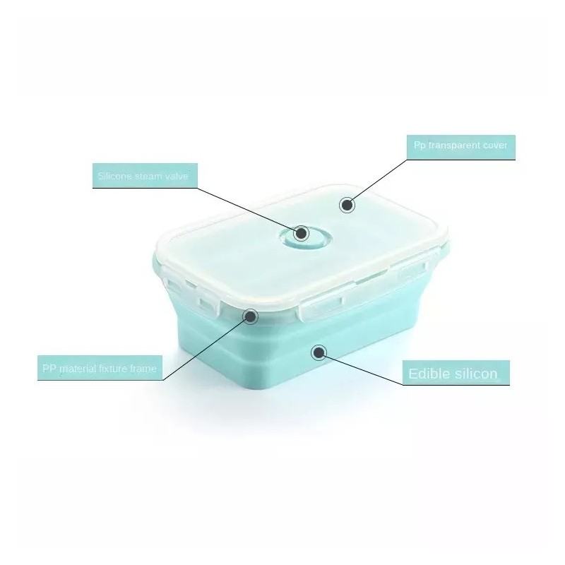 Foldable Silicone Collapsible Storage Bins Lunch Box Food Silicone Food Storage Container Set Foldin图4