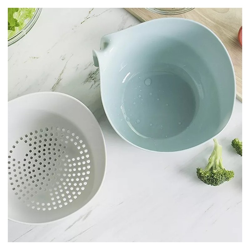 Hot Sale Washing Strainer Bowl Set 2-in-1 Multifunction Colander Plastic Wash Basket and Drain Bowls图3