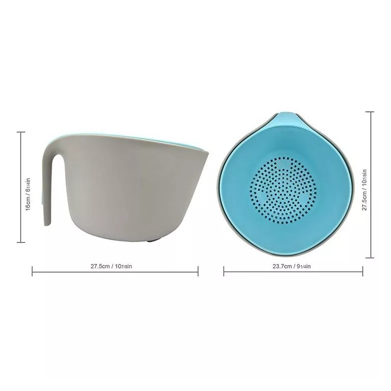 Hot Sale Washing Strainer Bowl Set 2-in-1 Multifunction Colander Plastic Wash Basket and Drain Bowls图6