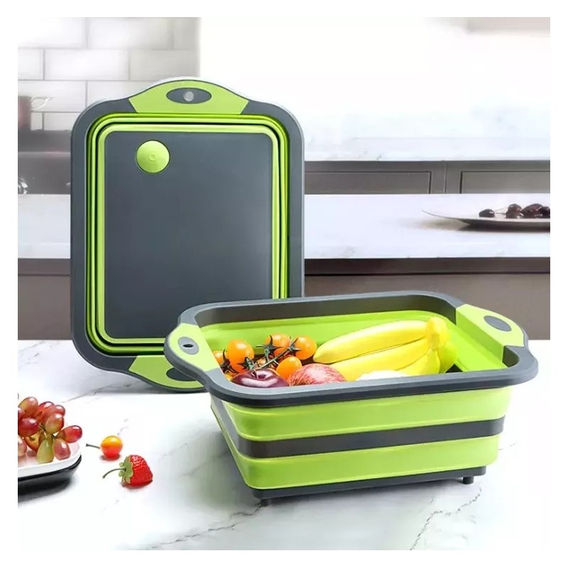 Foldable Chopped And Filtered Cutting Board Fruit And Vegetable Container Picnic Basket Multifunctio图2