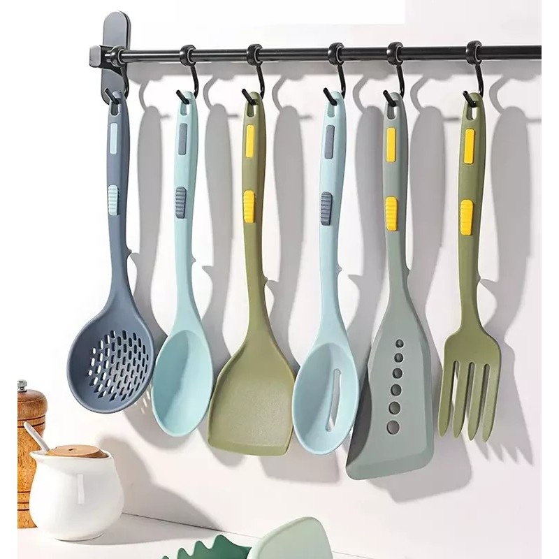 The New Nonstick Cookware Spatula Spoon Handle Hand Silicone Kitchen Cooking Utensils Set图3