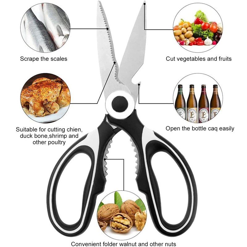 Boda Wholesale Super Sharp Multifunctional kitchen scissors stainless steel kitchen tool kitchen she图5