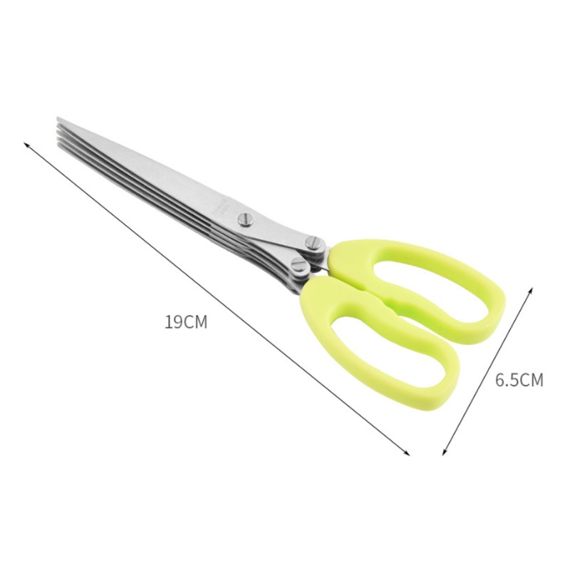 Stainless Steel Kitchen Shears Herb Scissors With 5 Blades and Cover图6