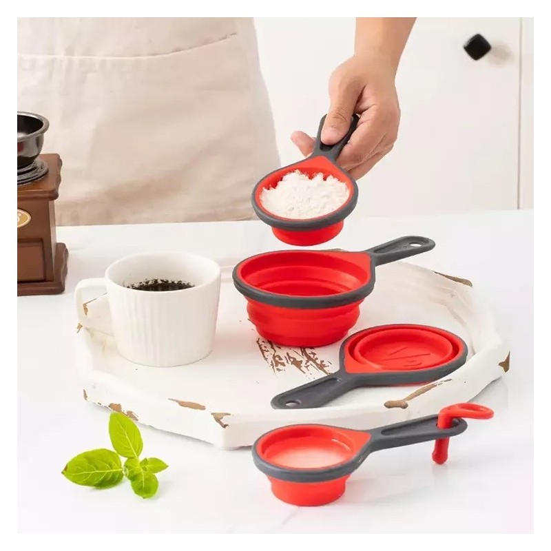 Stackable Silicone Measuring Spoons For Liquid Ingredients And Dry Measuring,Space Saving Cooking Ba图2