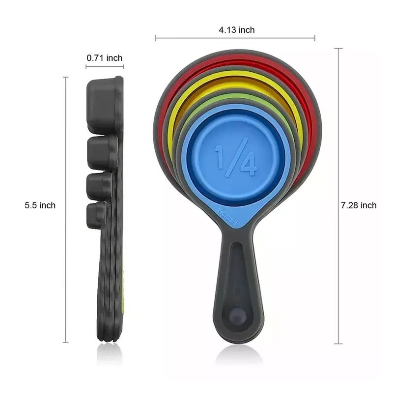 Stackable Silicone Measuring Spoons For Liquid Ingredients And Dry Measuring,Space Saving Cooking Ba图6