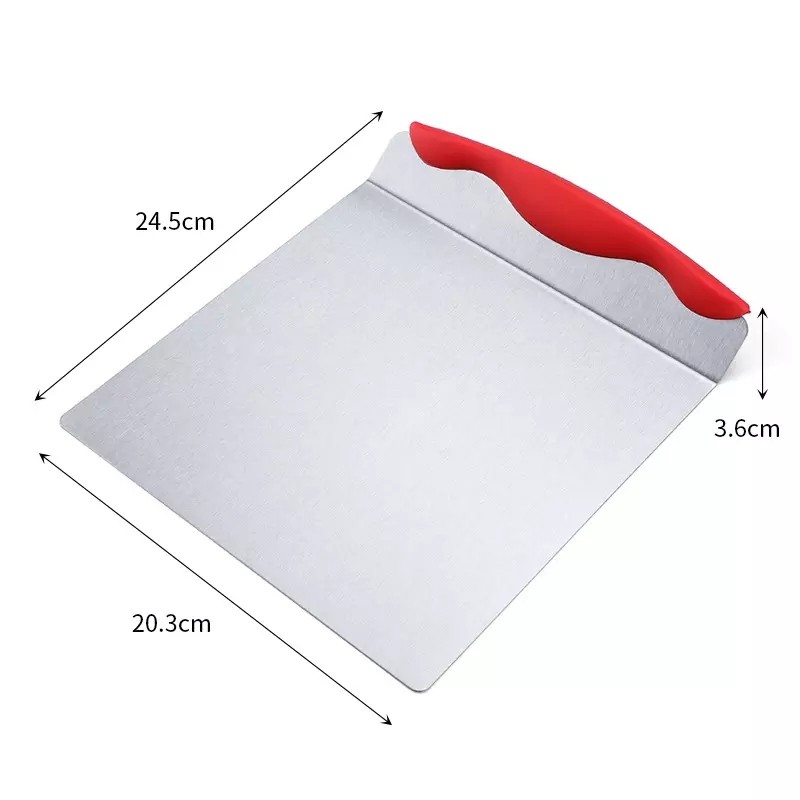 Cake Tools Square Stainless Steel Pizza Lifter Pancake Transfer Tray Plastic Handle Cake Transfer Sp图5