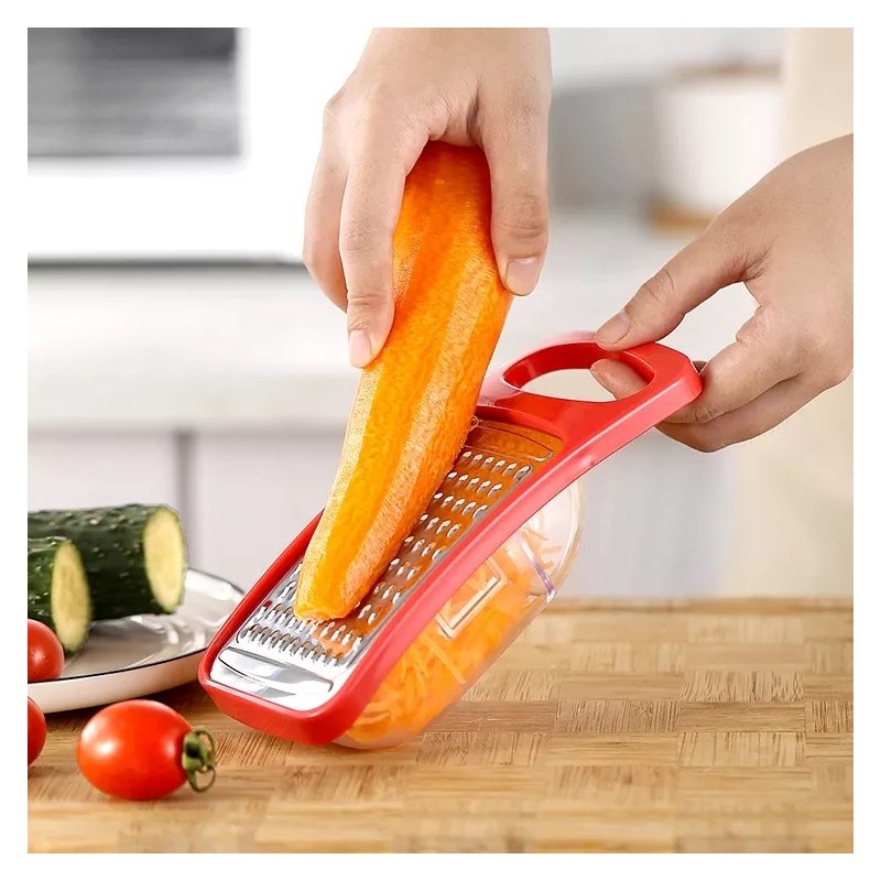 Stainless Steel with Plastic Container Vegetable Chopper Grinder Cutter Cheese Flat Grater图4