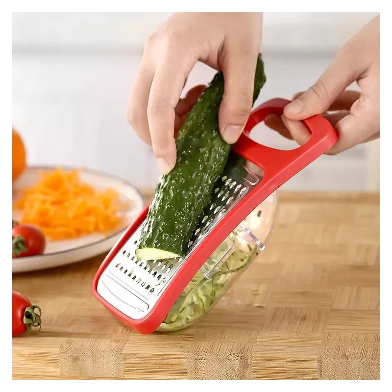 Stainless Steel with Plastic Container Vegetable Chopper Grinder Cutter Cheese Flat Grater图5