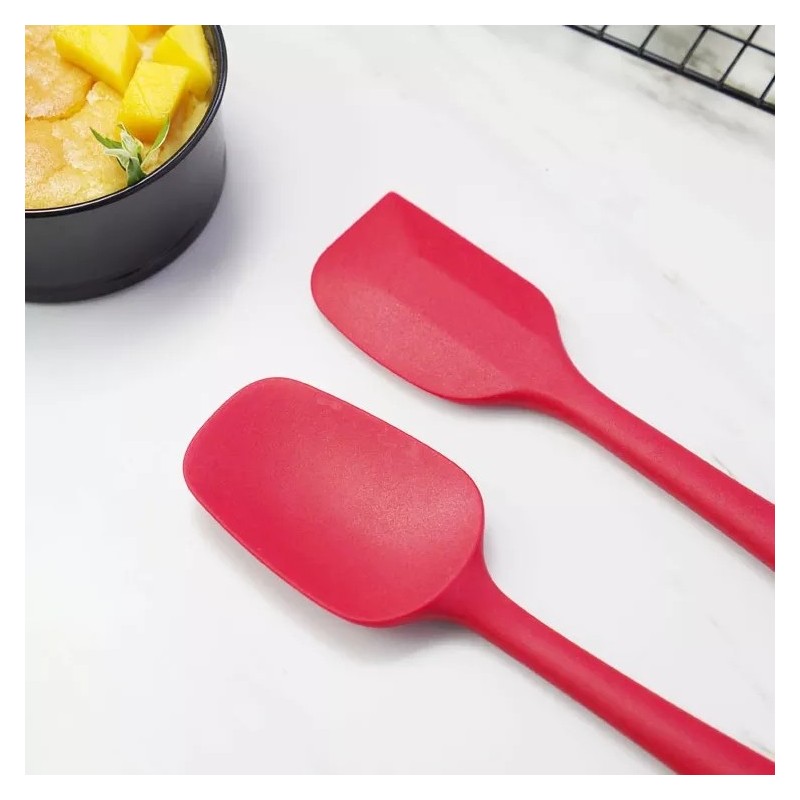 Silicone Spatula Set,Heat Resistant Non Stick Rubber Kitchen Scraper Spatulas For Cooking Baking And图3