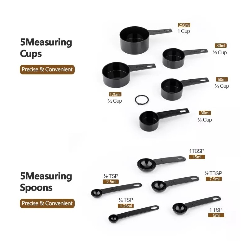 10pcs Kitchen Measuring Spoons Teaspoon Coffee Sugar Scoop Cake Baking Flour Measuring Cups Kitchen图6