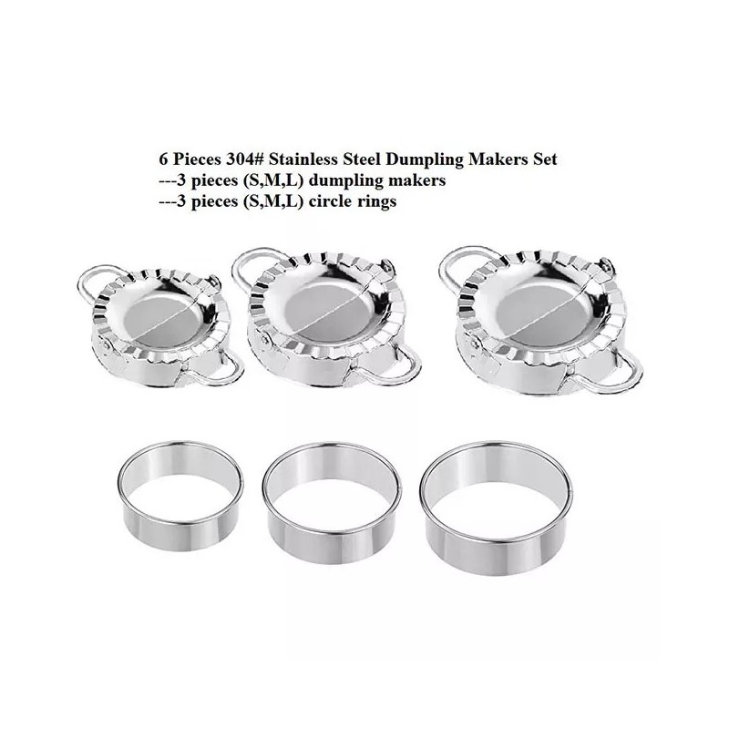 Pastry Tools Dumpling Mould & Dough Press,3pcs Stainless Steel Dumpling Maker图4