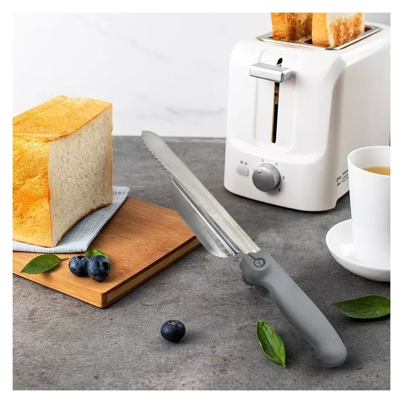 Stainless steel 8 Inch New design high quality serrated bread knife with adjustable roll图2