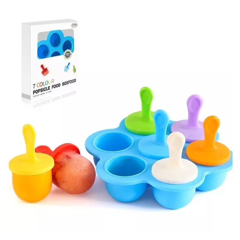 7 Holes Baby Food Freezer Tray Snack Tray Silicone Egg Bites Molds Durable Ice Cream Mold图4