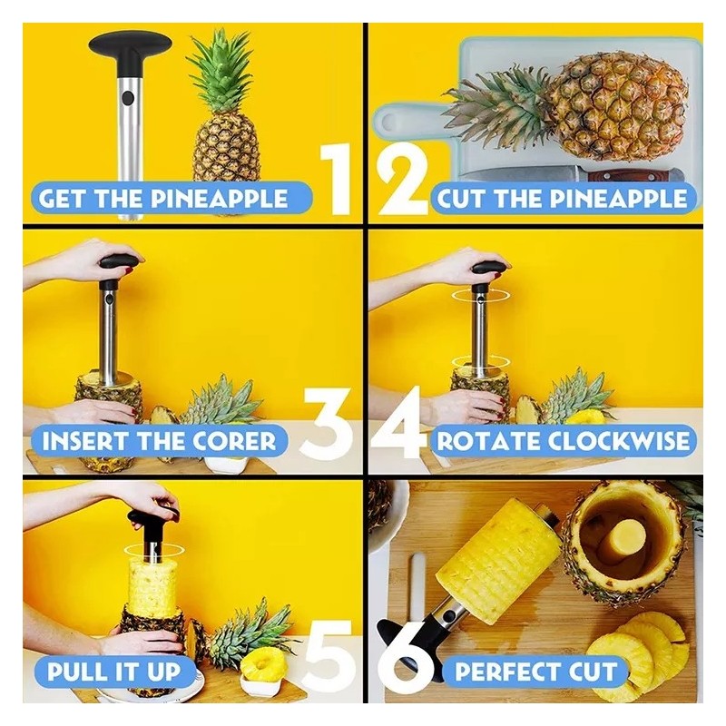 Hot Selling Stainless Steel Kitchen Gadgets Pineapple Peeler Pineapple Corer And Slicer Tool Coring图5