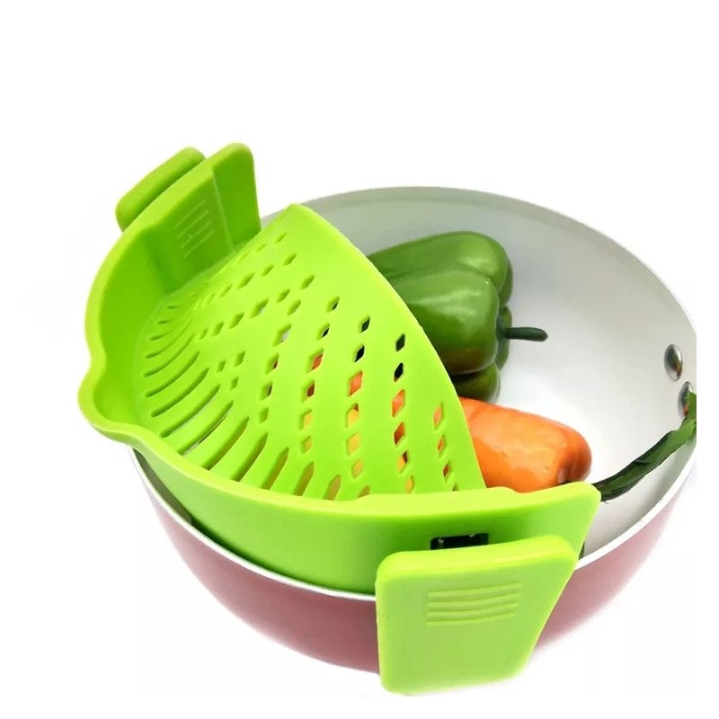 Amazon hot sale Fits all Pots and Bowls Dishwasher Safe Colander Silicone Clip On Strainers With 2 C图3