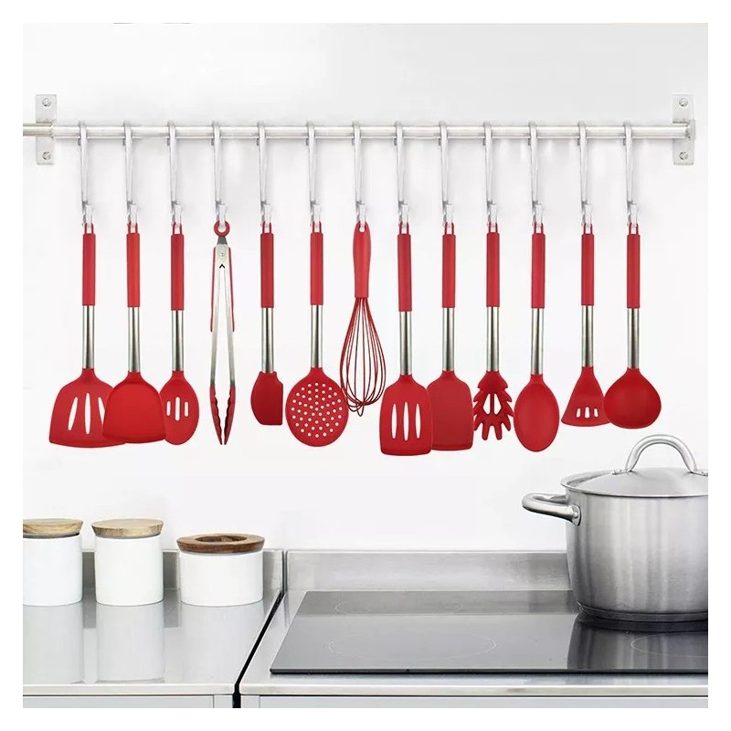 High quality 13PCS cooking Utensils with Stainless Steel and silicone Handle Silicone Kitchen Utensi图3