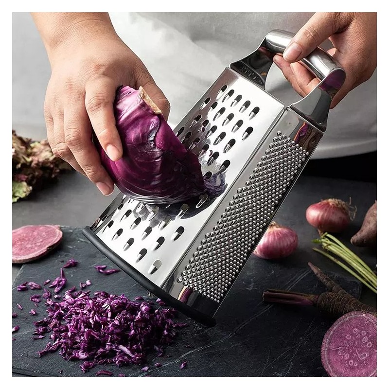 Amazon best sellers large square shaped manual Multi 4-sided stainless steel Ginger box grater for k图4