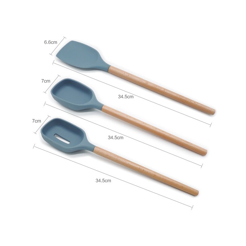 XIANGDA Nonstick Silicon Spatula Kitchen Utensil Set Silicone Cooking Utensils Kitchen图6