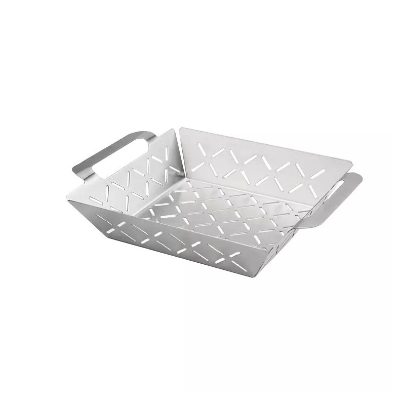 Stainless steel square multi-function bbq grill plate Grill Basket Vegetable Grill Basket图2