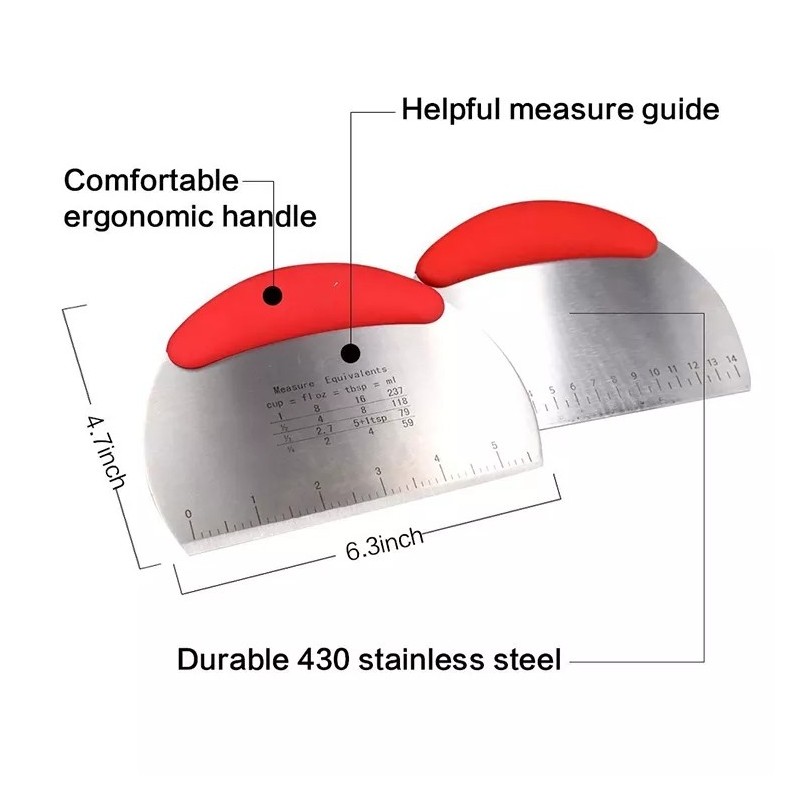 Nonstick Pastry Mat with Measurements for Chef Baking and Stainless Steel Dough Scraper图3