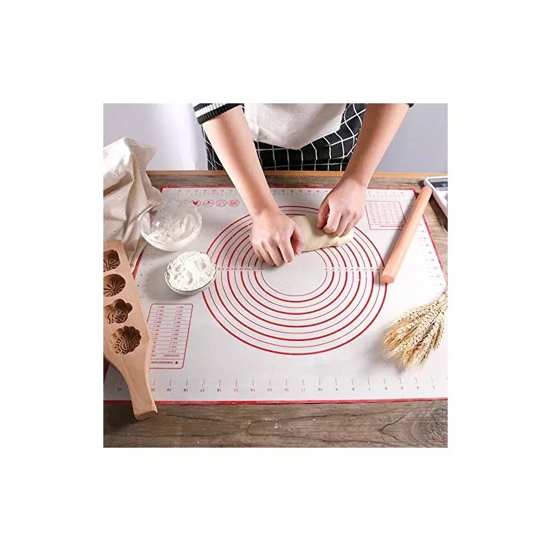 Nonstick Pastry Mat with Measurements for Chef Baking and Stainless Steel Dough Scraper图4