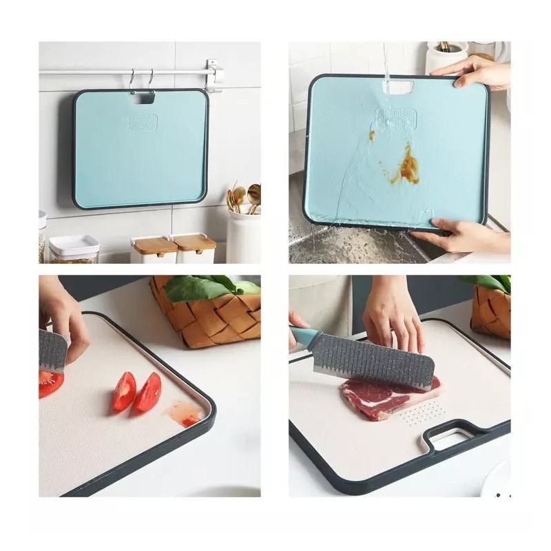 Wheat Straw Plastic Chopping Board Multifunctional Chopping Cutting Board图3