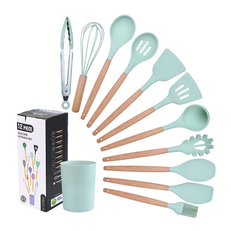 IN STOCK 12PCS Kitchen Utensil Set Silicone Cooking Utensils 12 Piece Silicone Utensil Set图2