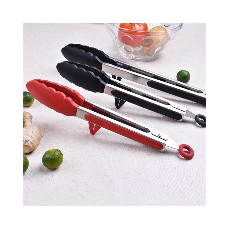 IN STOCK Set of 2 Premium Silicone Rubber Grips Kitchen Locking Tong图3