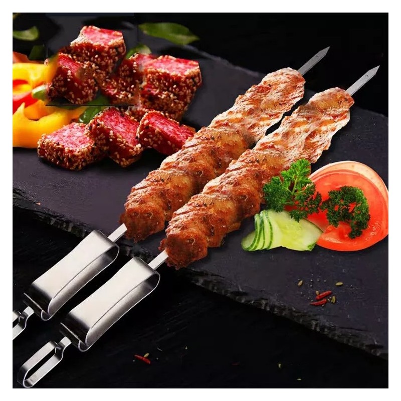 Food Grade 8 PCS Stainless Steel Barbecue Skewers or Sticks Set with Rack图2