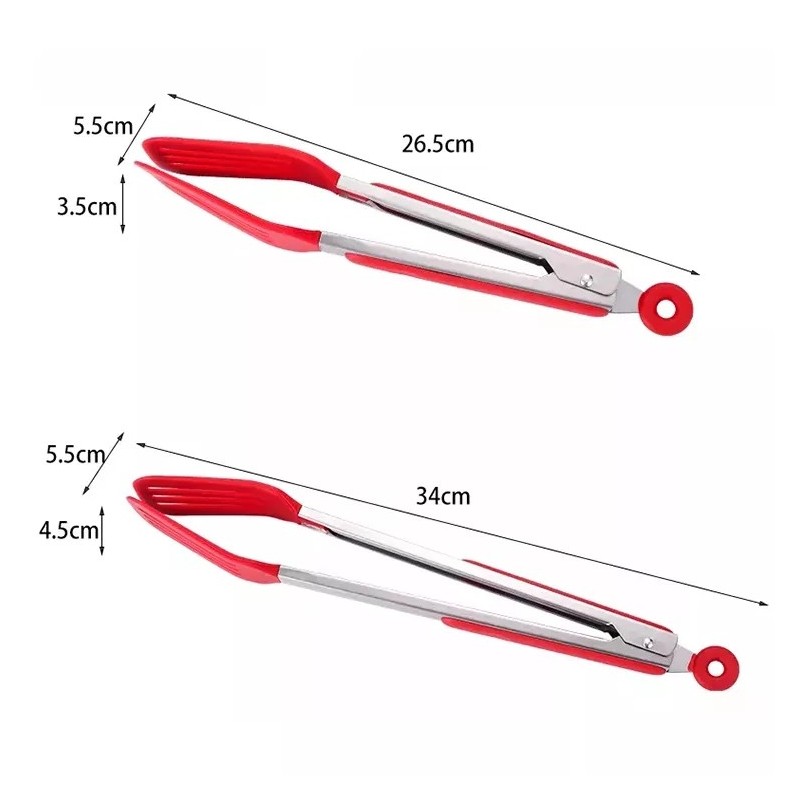 High Quality Silicone Food Clip Bbq Meat Tongs Salad Food Buffet Clip With Stainless Steel Handle Ki图6