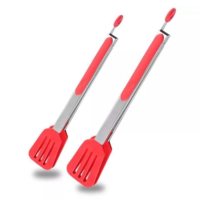 High Quality Silicone Food Clip Bbq Meat Tongs Salad Food Buffet Clip With Stainless Steel Handle Ki图5