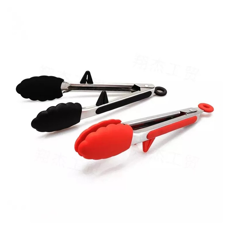 High Quality Silicone Food Clip Bbq Meat Tongs Salad Food Buffet Clip With Stainless Steel Handle Ki图7