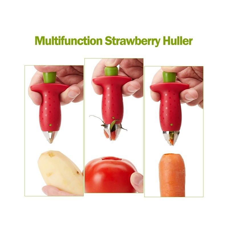 Kitchen Tool Fruit Vegetable Leaf Stem Remover Strawberry Huller Cherry Pitters图5