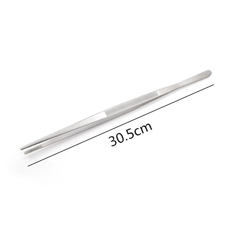 New style Stainless Steel Kitchen Food Tong Cooking Chef Plating Tweezers With Serrated Tips图5