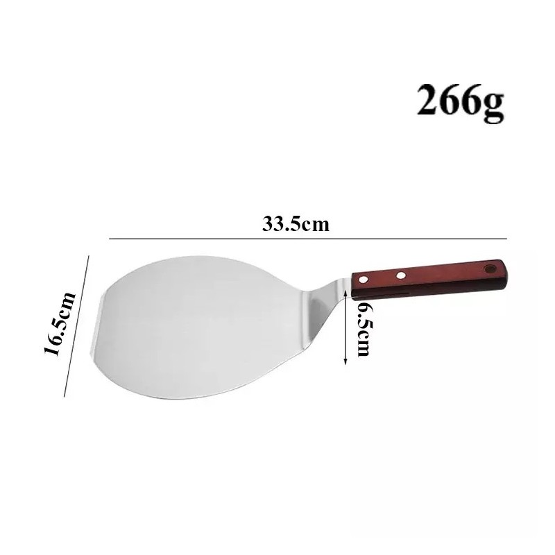 Stainless Steel Pizza peel Wood Handle Baking Shovel Paddle-Cake Lifter Transfer Tray for Baking  Pi图5