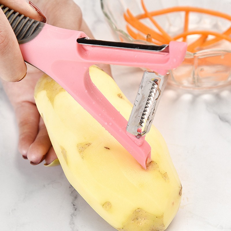 Durable 2 In 1 Peeler Stainless Steel Fine Peeler Vegetable Potato Peeler Slicer Kitchen Food Slicer图6