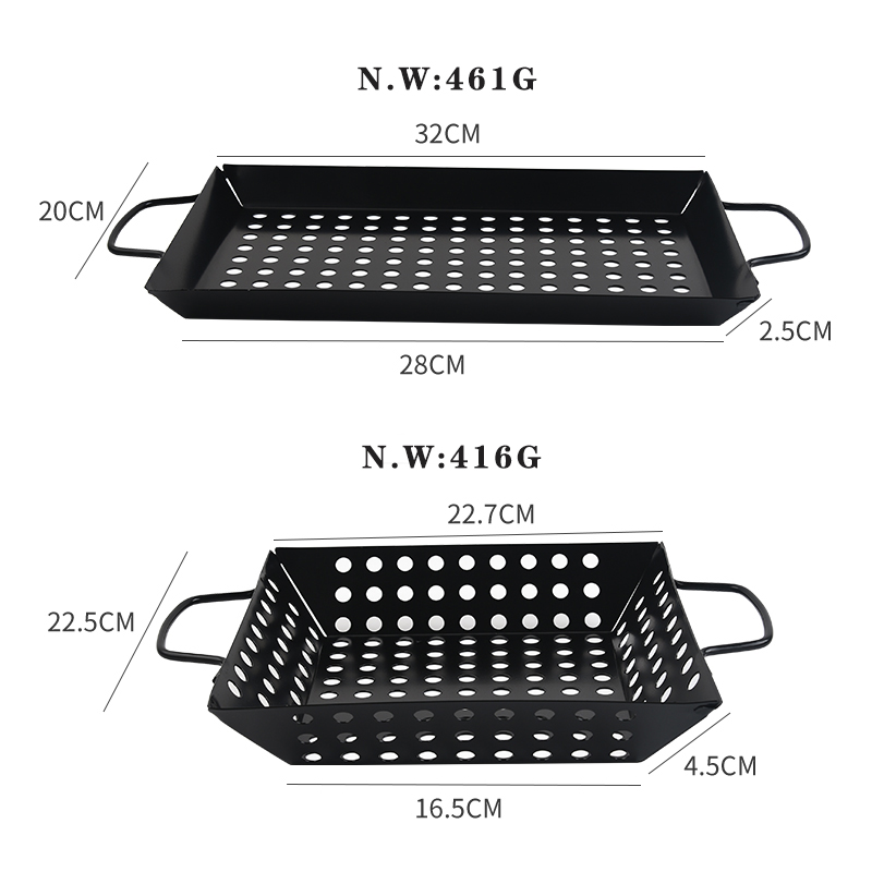 Non-stick carbon steel outdoor barbecue plate square barbecue leaking mesh plate with hole barbecue图3