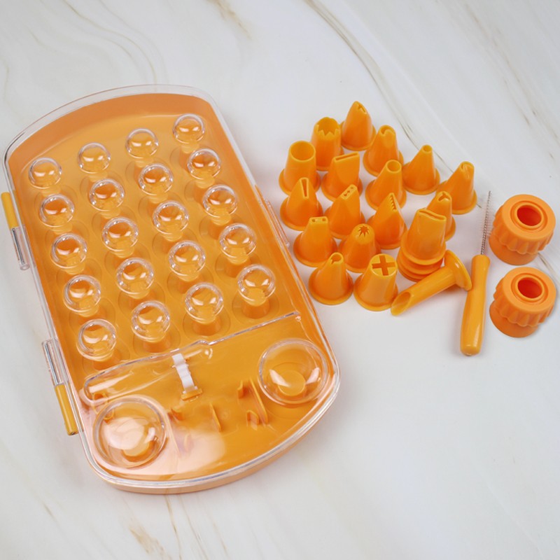 Jianhong Plastic Tips set for cake with storage box 21 decorating tips 2 couplers 1 brush图5