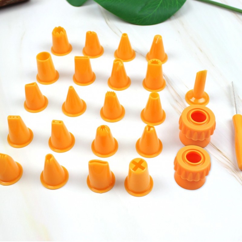 Jianhong Plastic Tips set for cake with storage box 21 decorating tips 2 couplers 1 brush图6