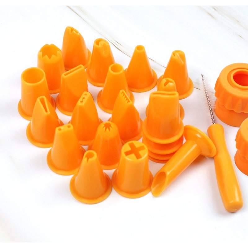 Jianhong Plastic Tips set for cake with storage box 21 decorating tips 2 couplers 1 brush图7