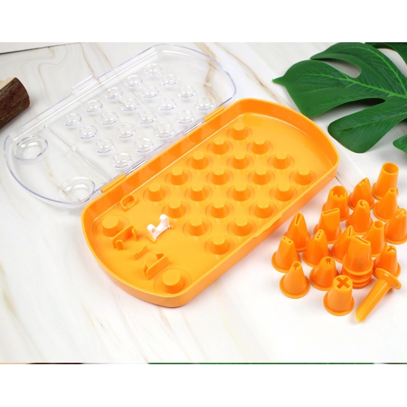 Jianhong Plastic Tips set for cake with storage box 21 decorating tips 2 couplers 1 brush图9