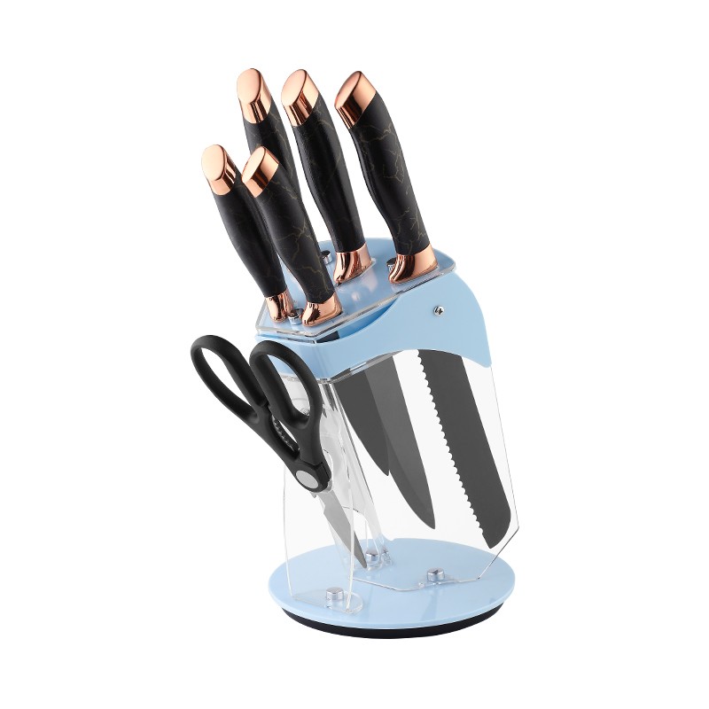 7 Piece Black Coating Knife Sets Stainless Steel Kitchen Knives Setsr图8