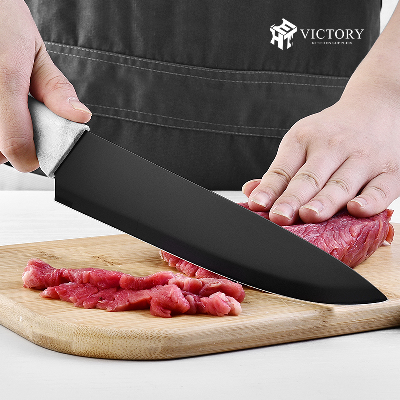 7 in 1 quality kitchen knives wholesale stainless steel kitchen knife set with plastic knife block图3