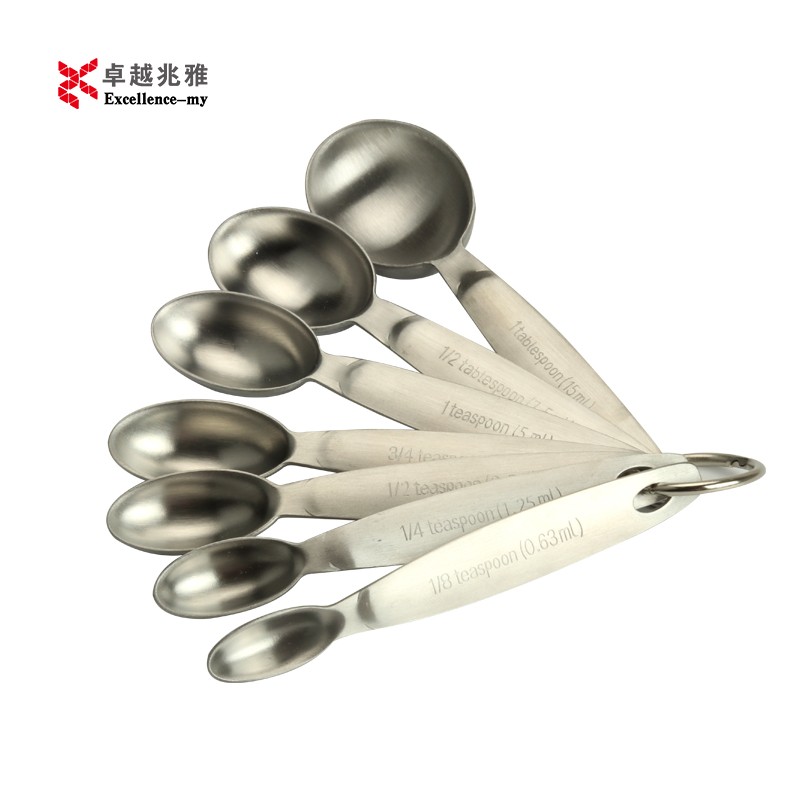 7pcs Oval Shape Stainless Steel Measuring Spoon Set Measuring Spoons for Dry Liquid ingredient图4