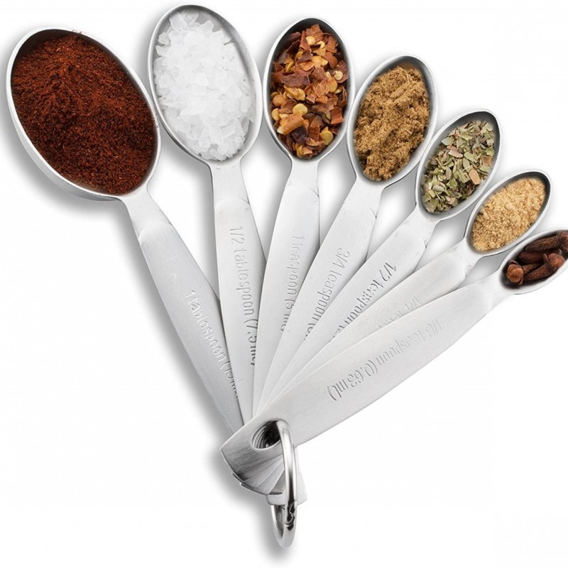 7pcs Oval Shape Stainless Steel Measuring Spoon Set Measuring Spoons for Dry Liquid ingredient图9